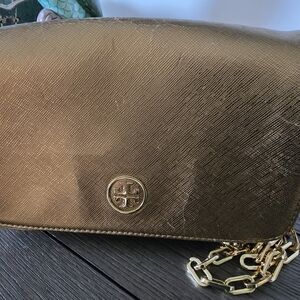 Tory Burch Gold Textured Clutch
